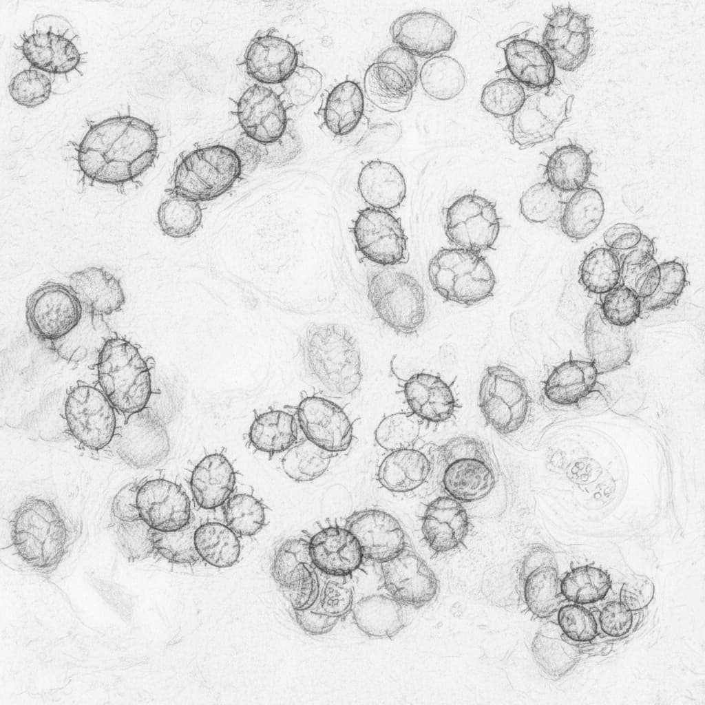 Spores under Microscope